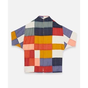 Quilted Multi-Check Cocoon Jacket